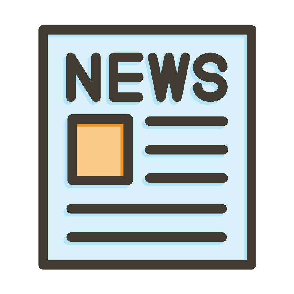 News Vector Thick Line Filled Colors Icon For Personal And Commercial Use.