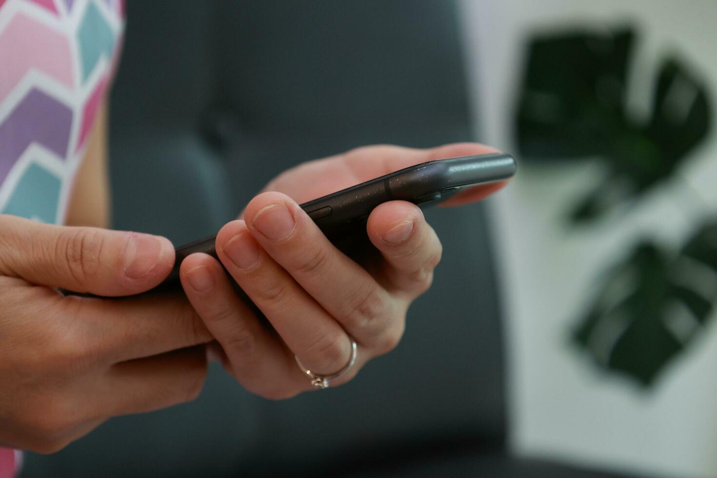 Using phone, mobile phone in hand photo