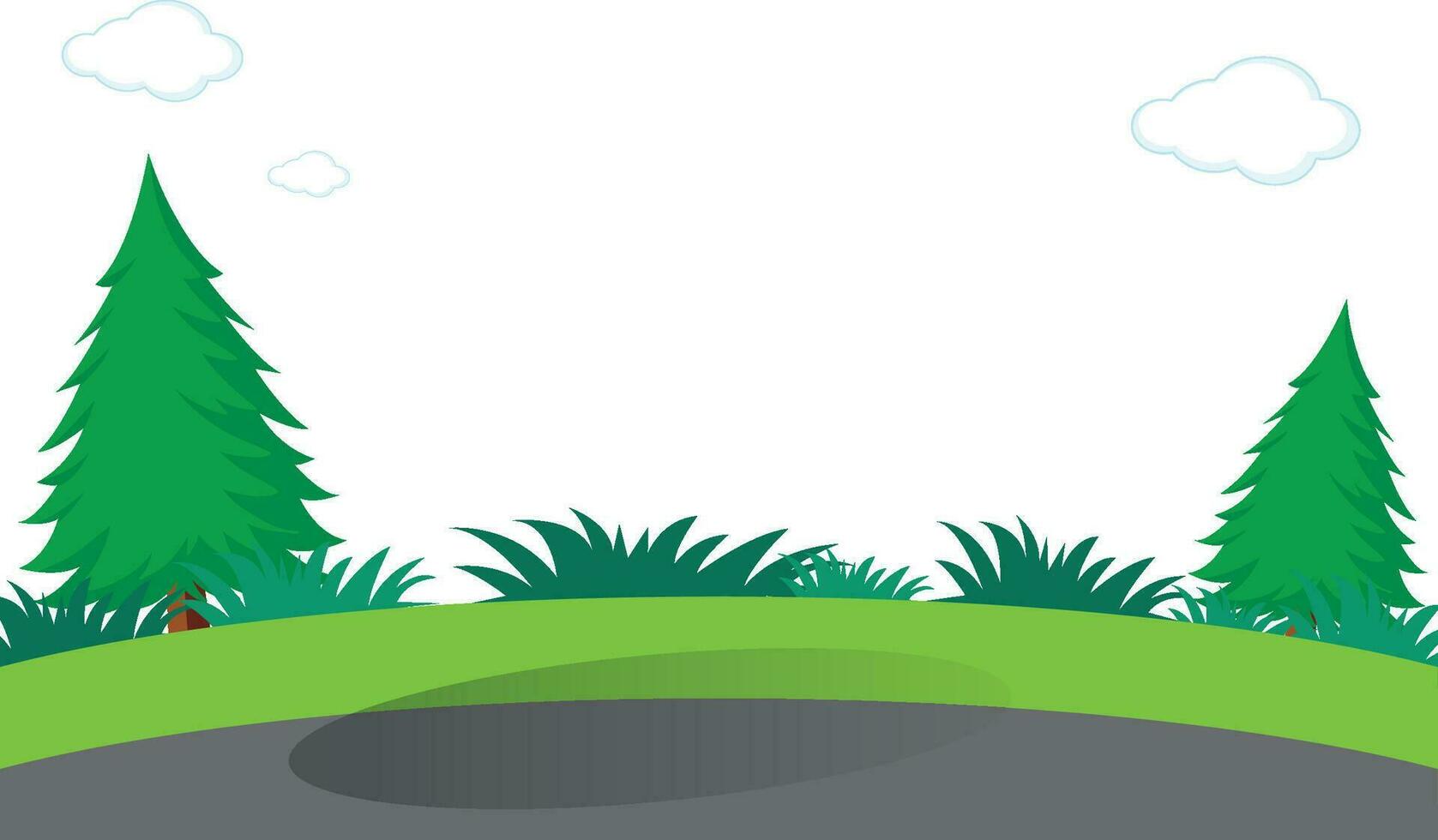 Pine trees image on white background vector