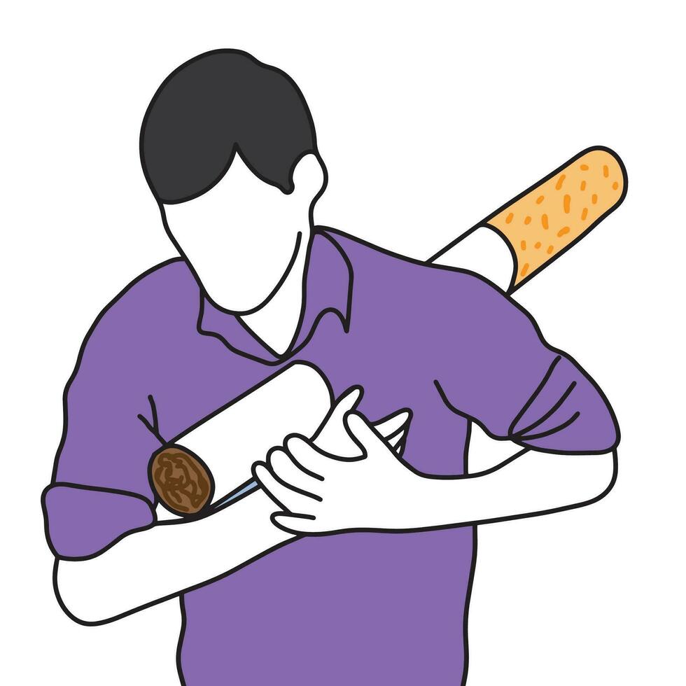 metaphor cigarette stab human body vector
