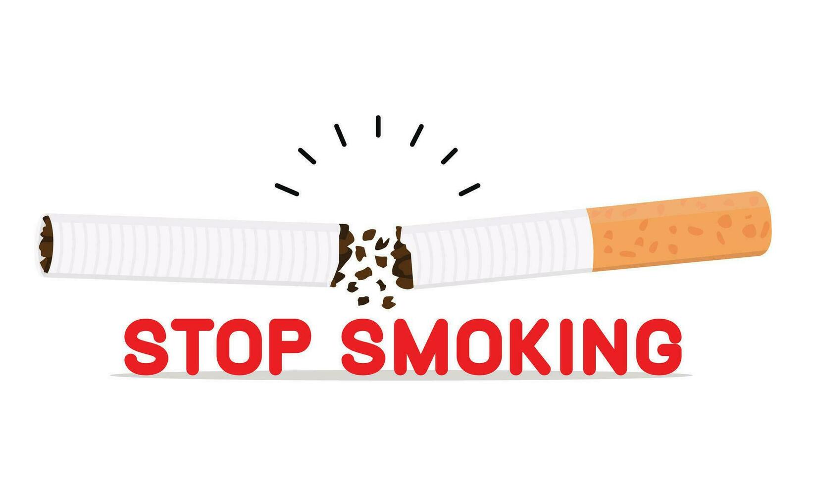 broken Cigarette butt vector
