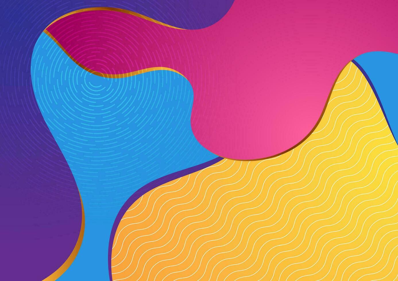 Minimal colorful waves abstract retro background vector