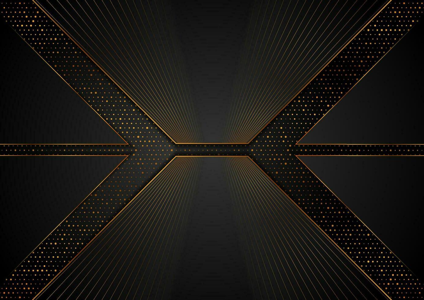 Black and golden abstract tech geometric background vector