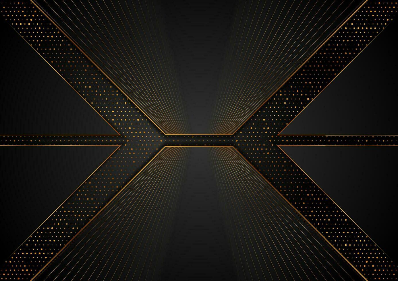 Black and golden abstract tech geometric background vector