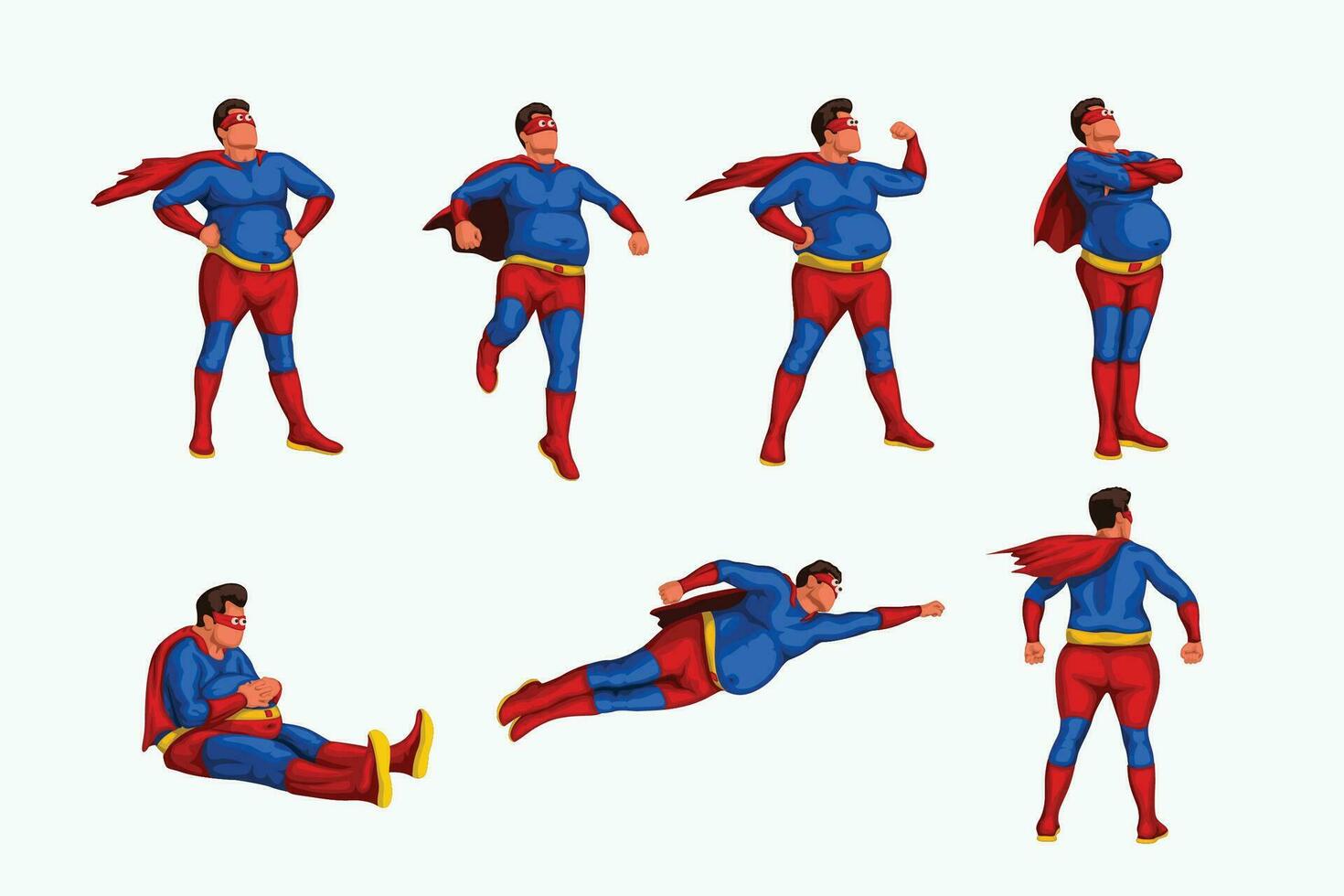 fat hero set vector