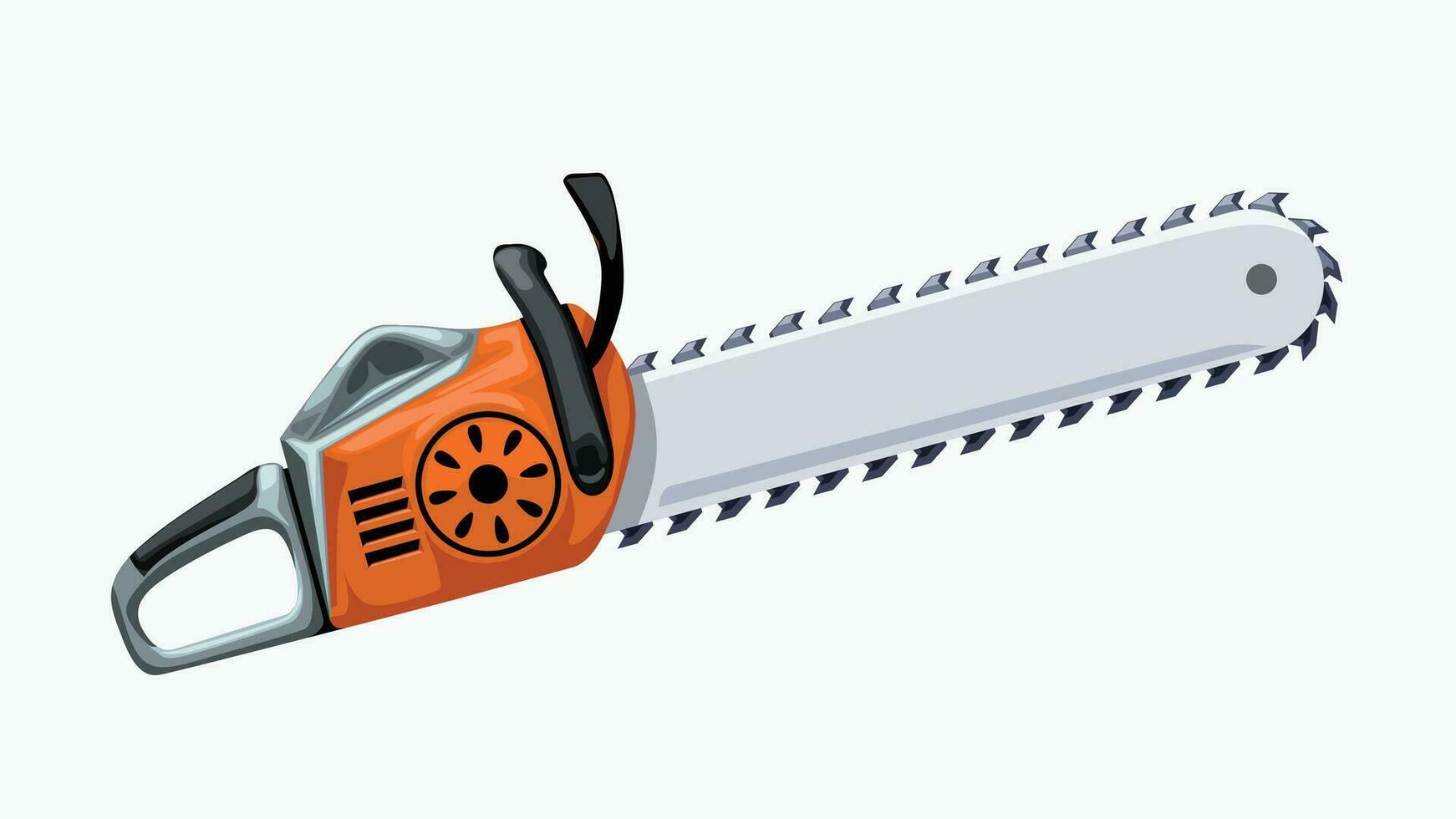 orange chainsaw on white vector