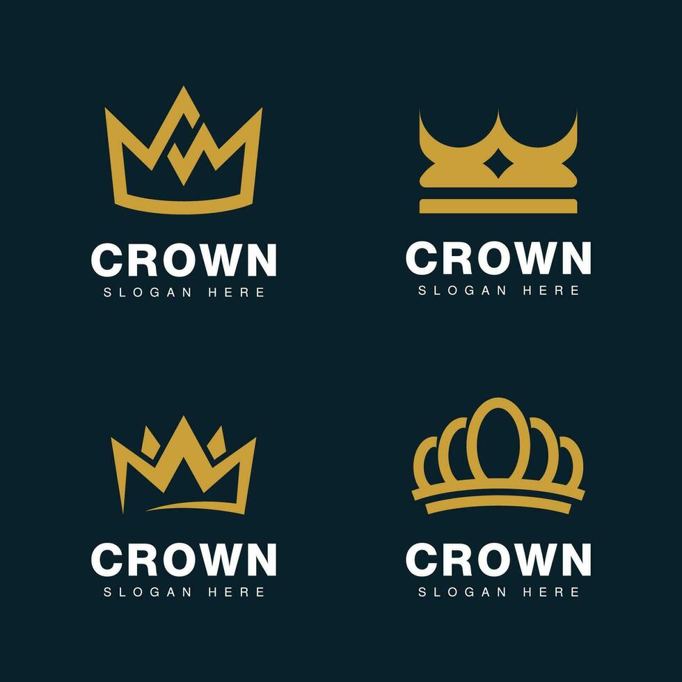 Crown Logo Royal King Queen vector symbol
