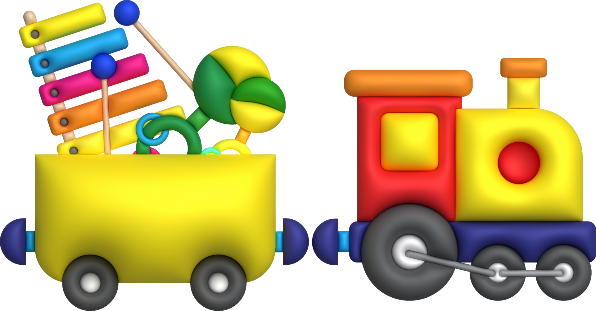 Kids toys box baby train container with rattles, xylophone set