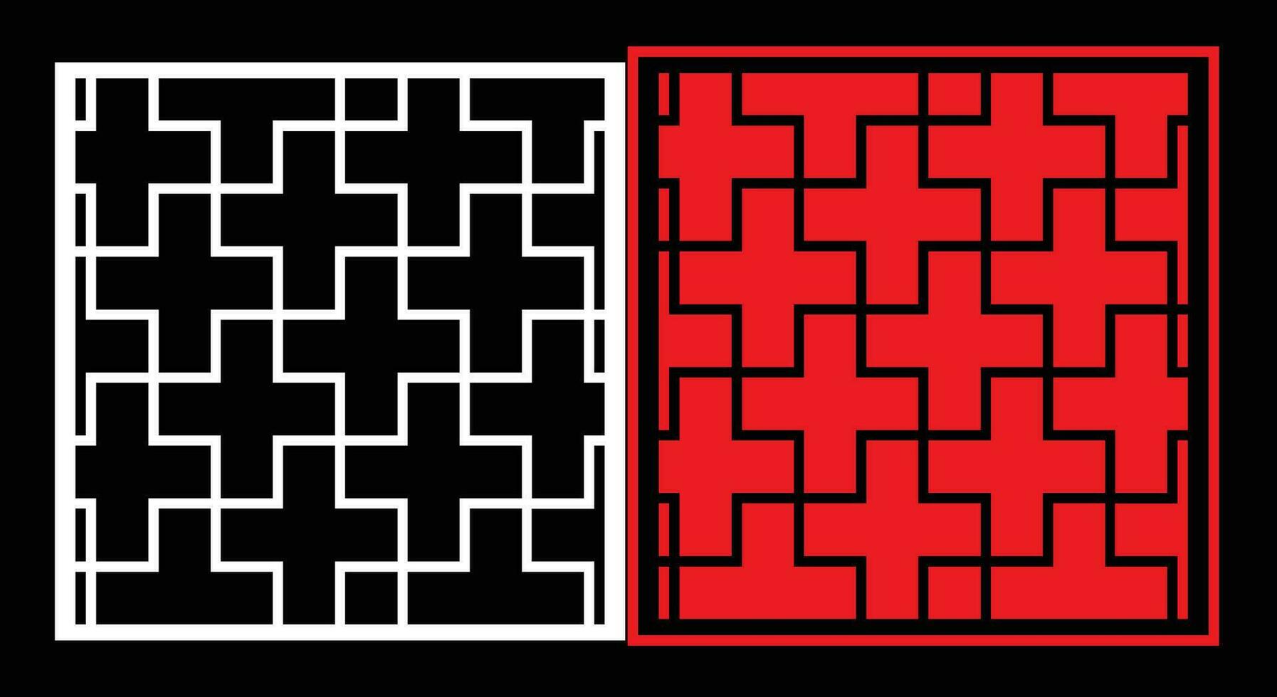 decorativo pared paneles conjunto jali diseño cnc patrón, láser corte patrón, enrutador corte. vector
