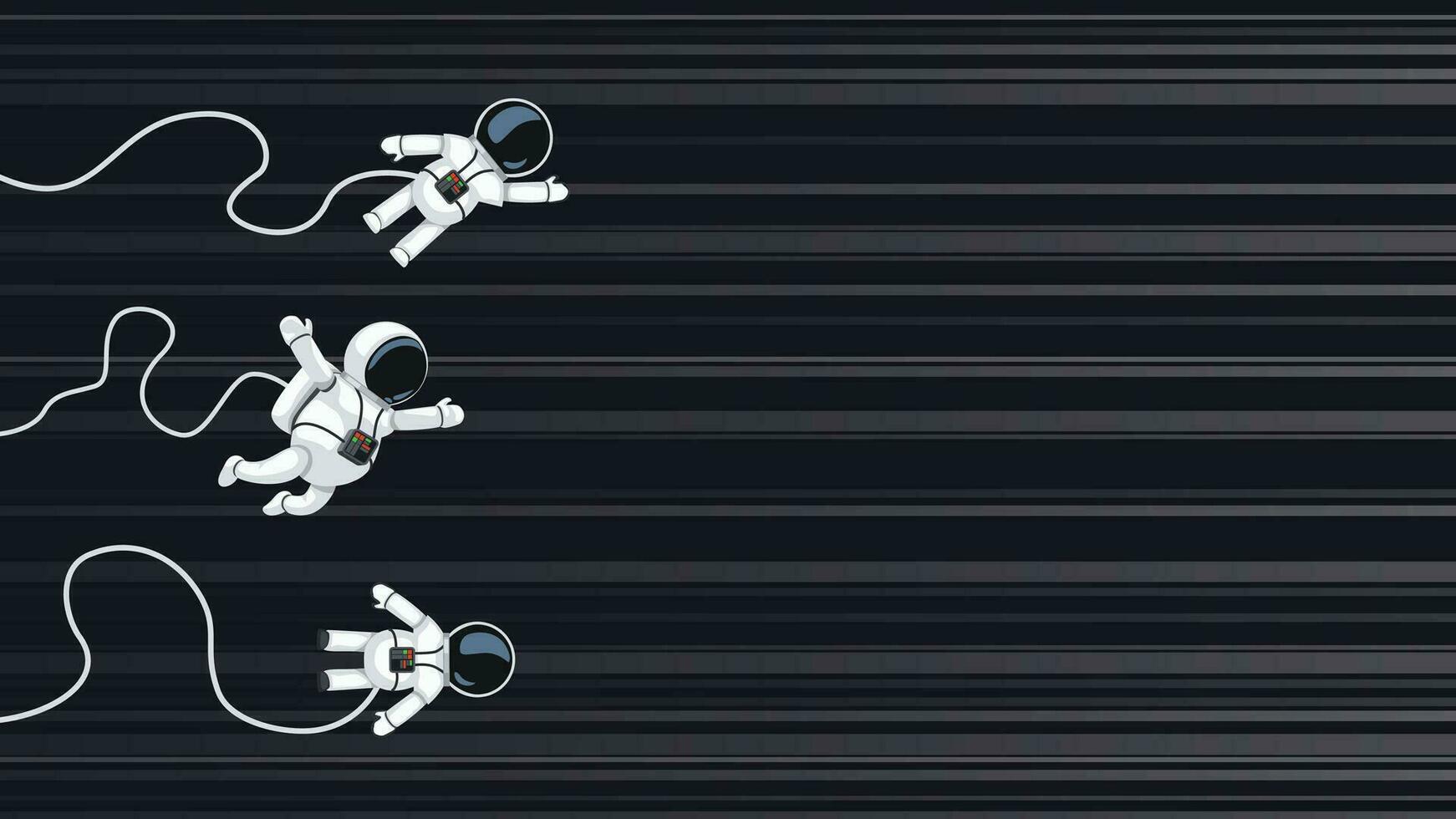 astronauts racing on light speed vector