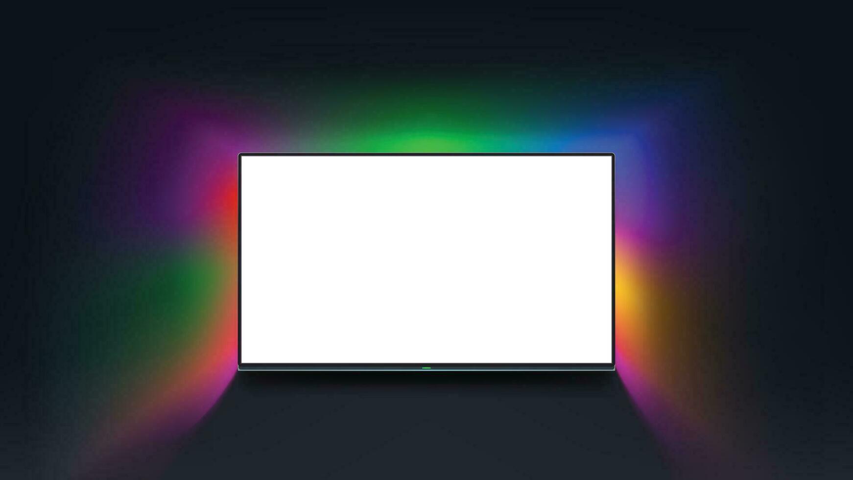 televisión con blanco pantalla vector