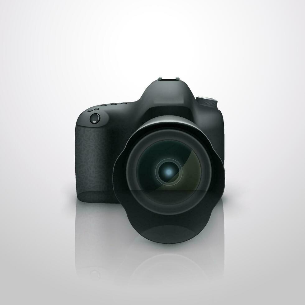 camera on white with reflection vector