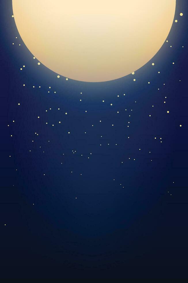 big moon at night vector