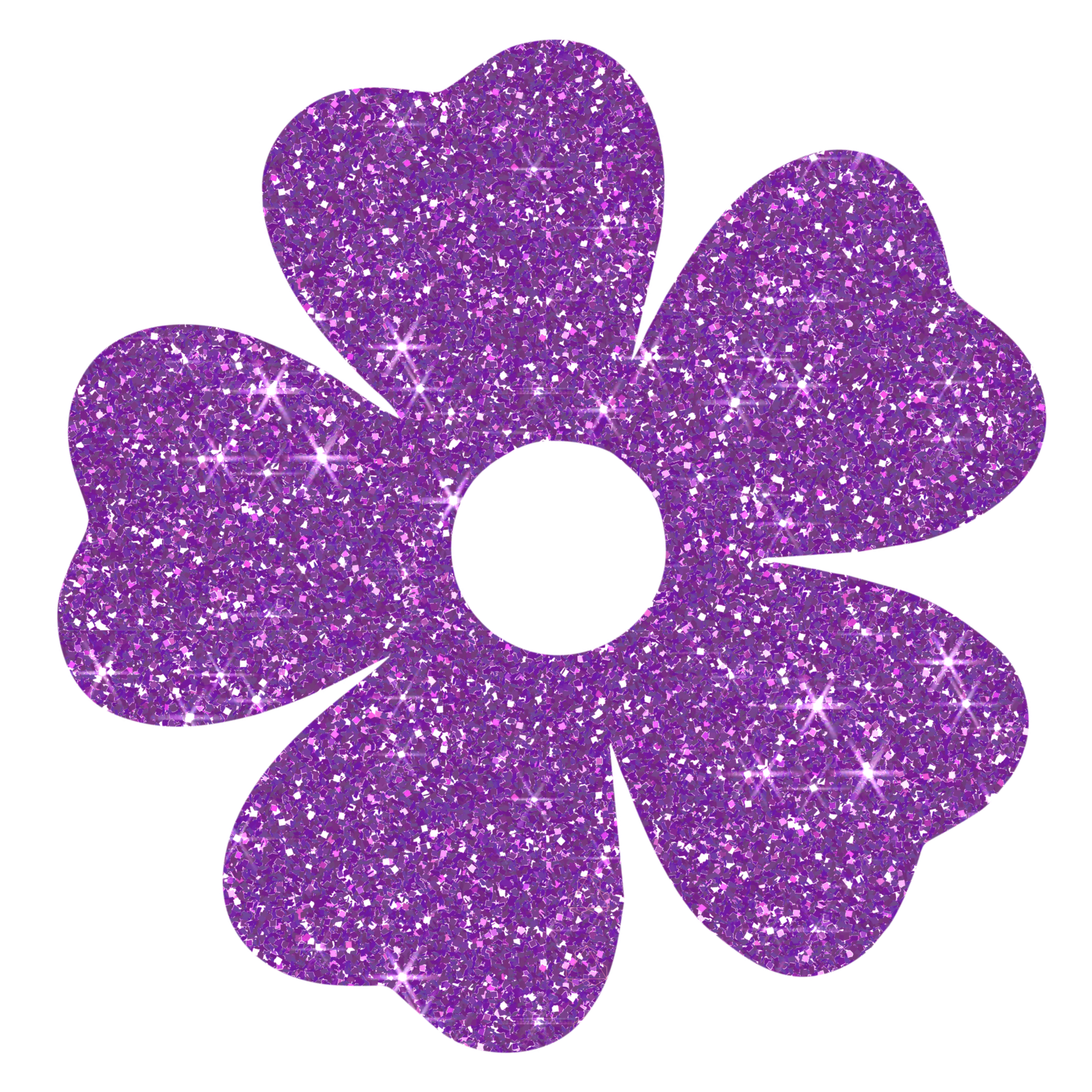 purple glitter flower