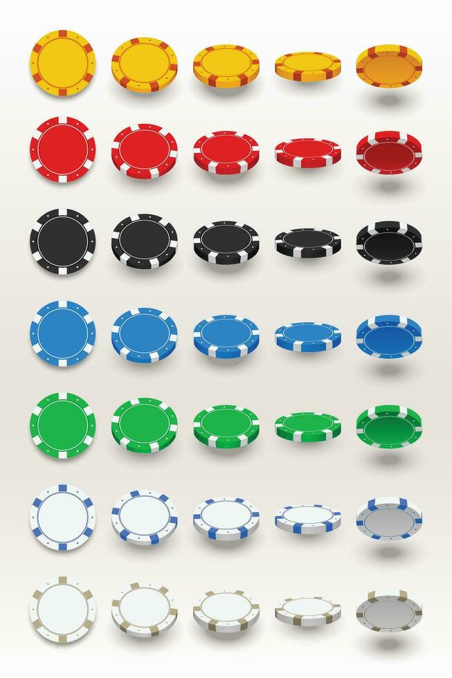 poker chips in set vector