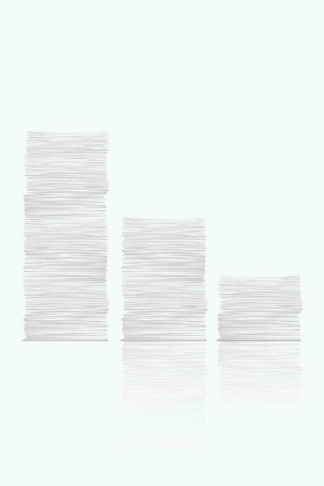 white paper stack reflection set vector