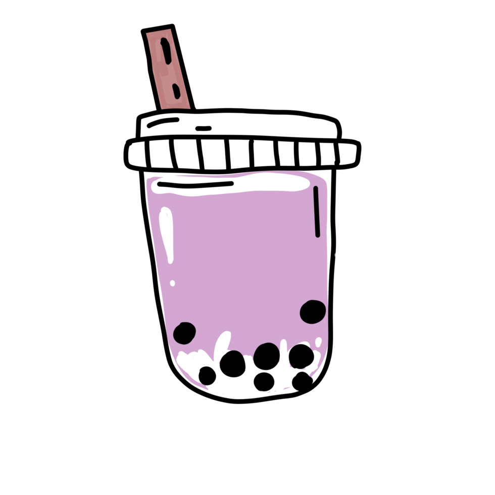 Bubble milk tea in the cup. png
