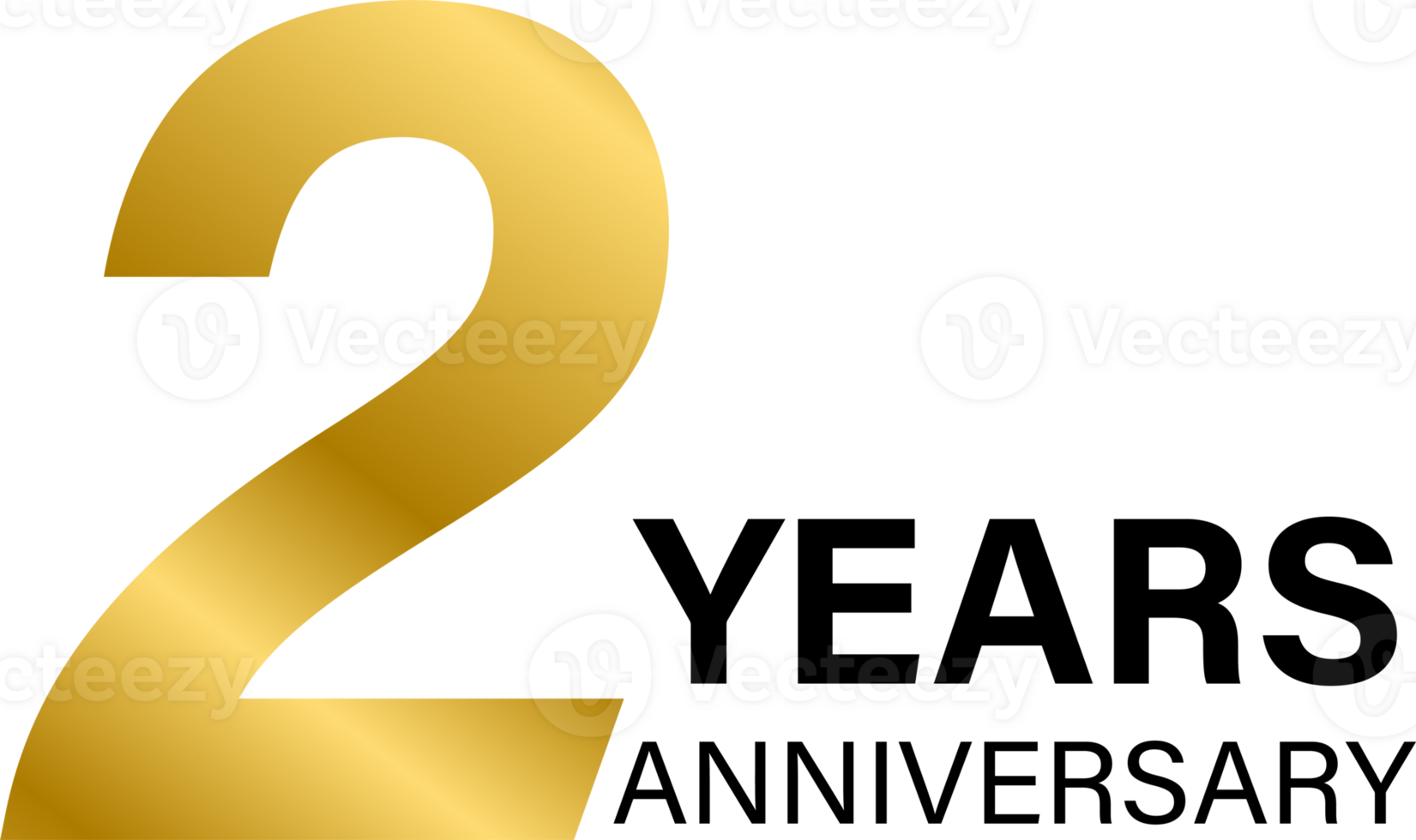 2 year anniversary gold icon for graphic design, logo, website, social media, mobile app, UI illustration png