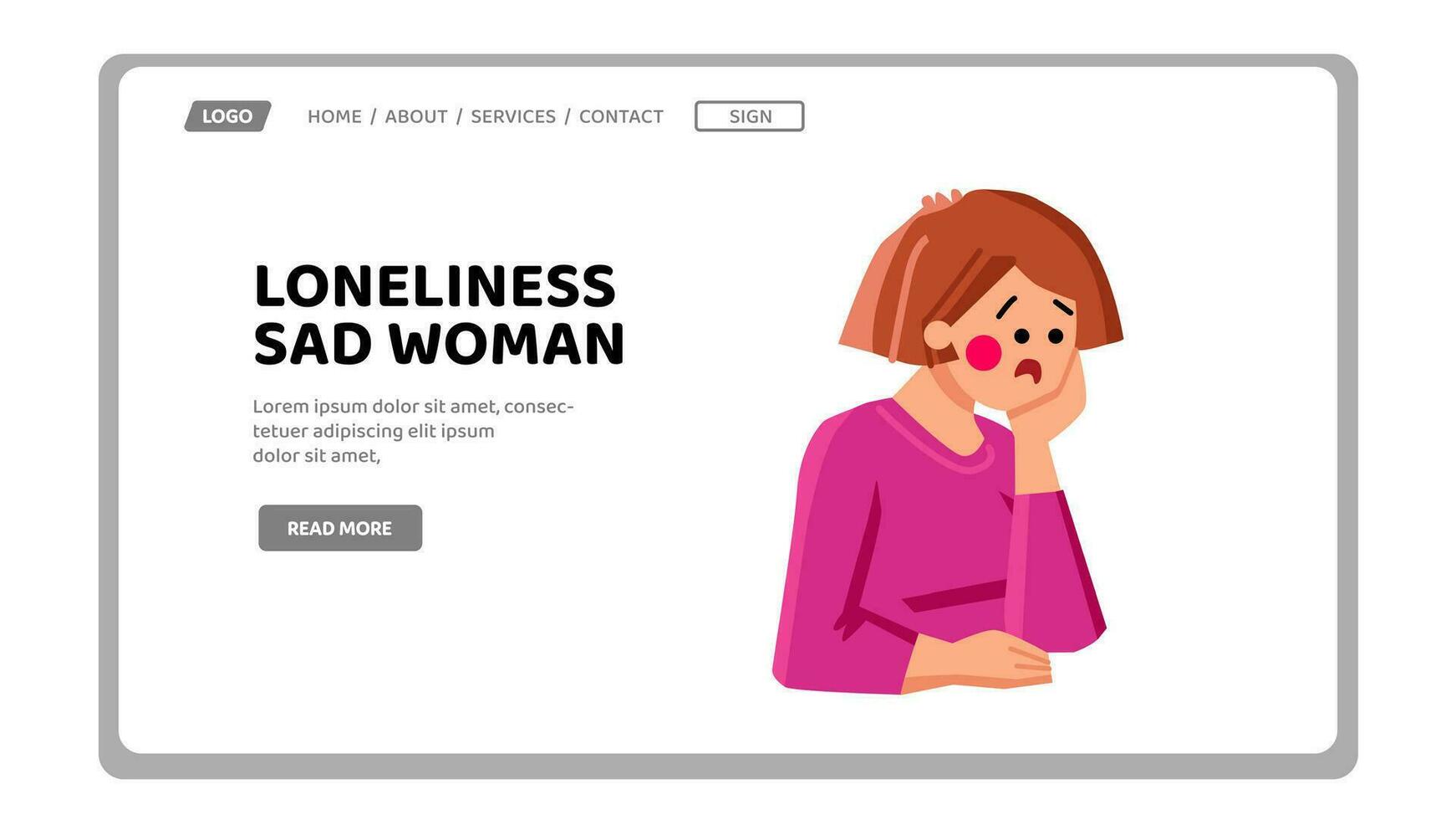 school loneliness sad woman vector