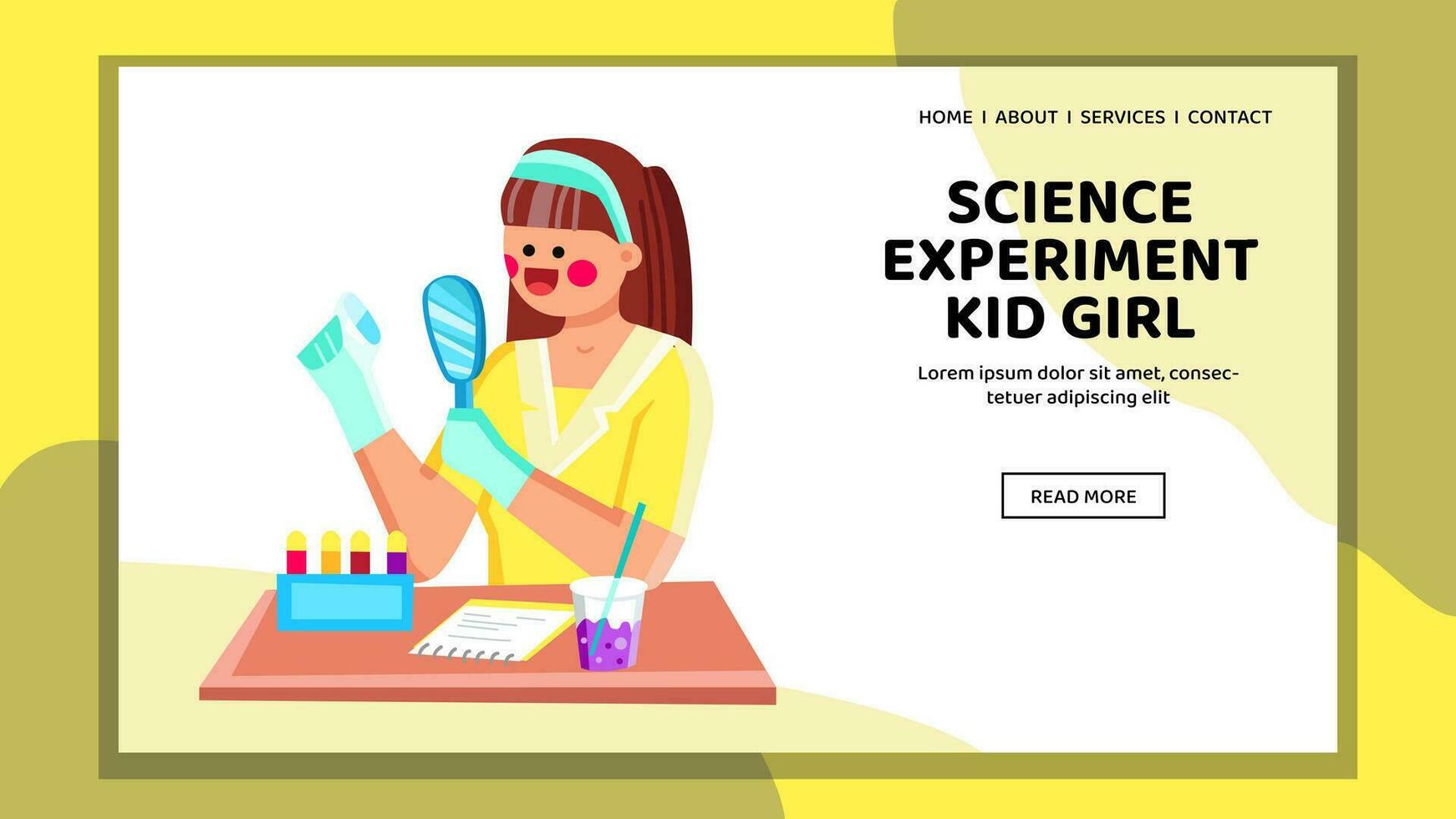 curiosity science experiment kid girl vector