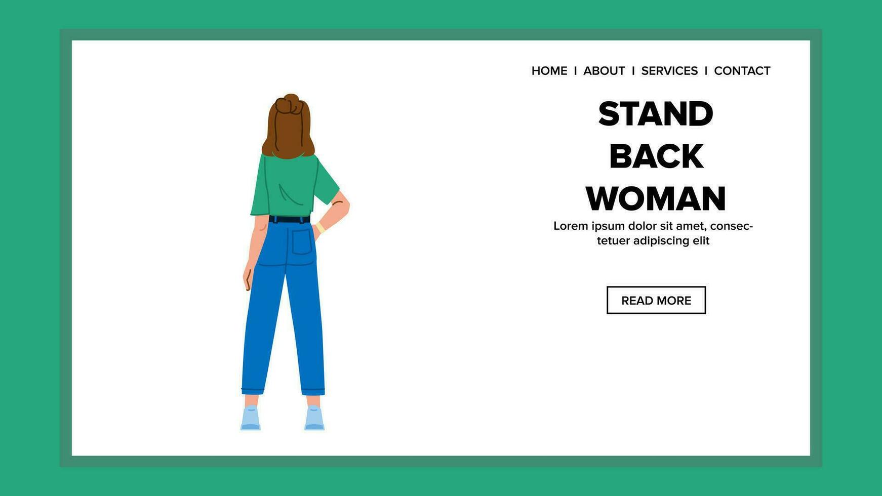 full stand back woman vector