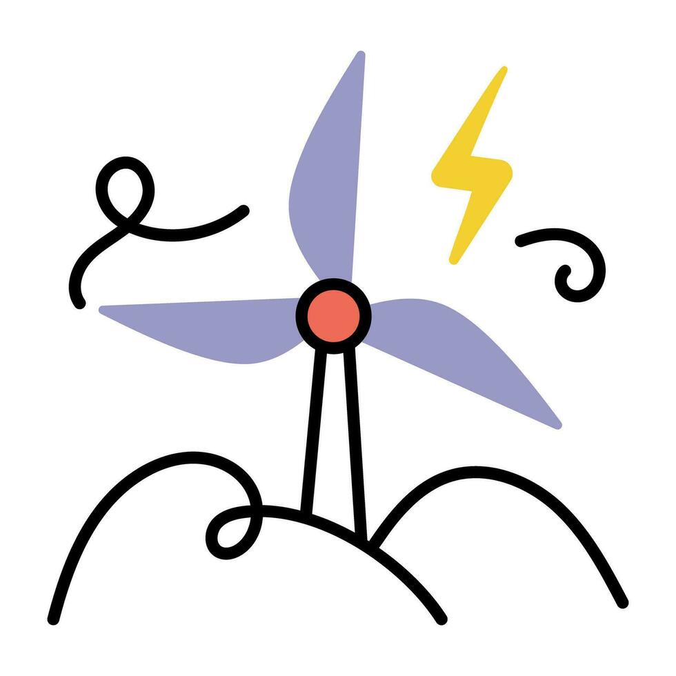 Trendy Windmill Energy vector