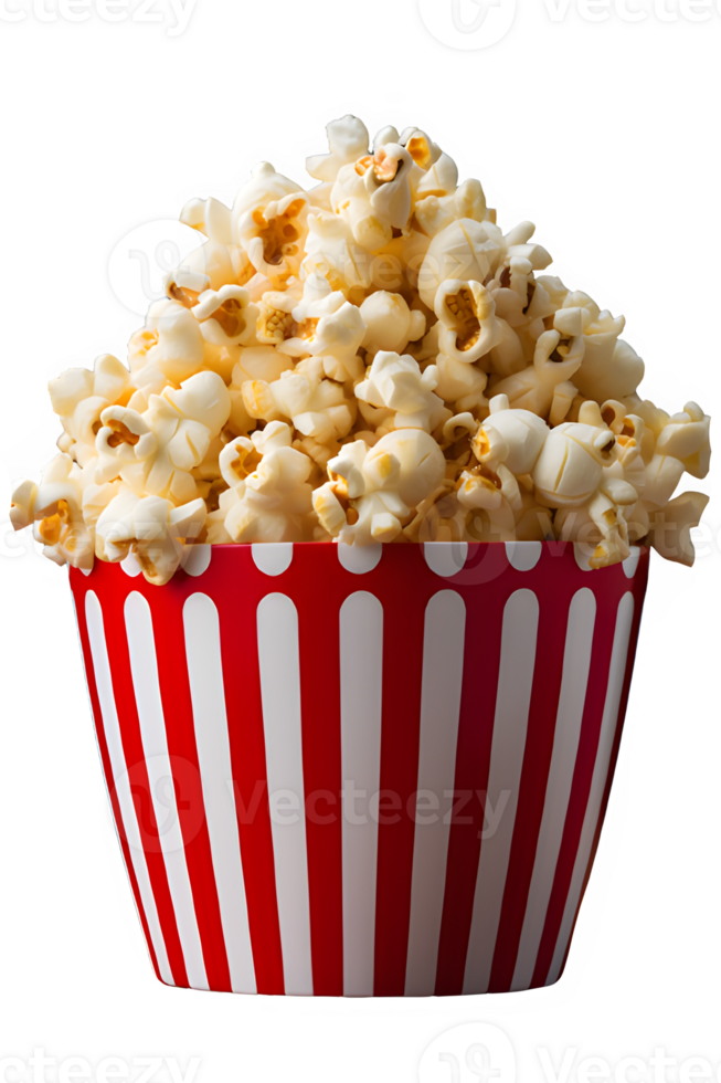 popcorn isolated on transparent background ,popcorn in a cup with red