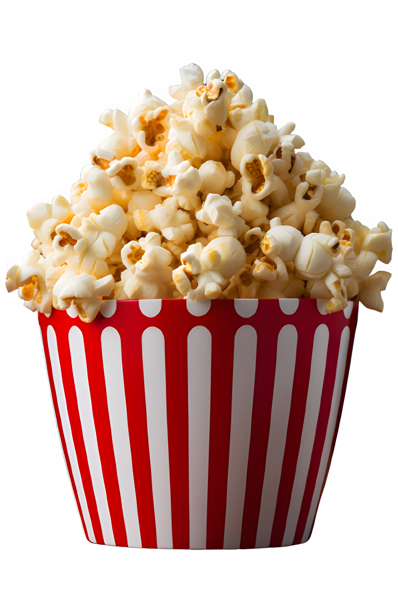 popcorn isolated on transparent background ,popcorn in a cup with red
