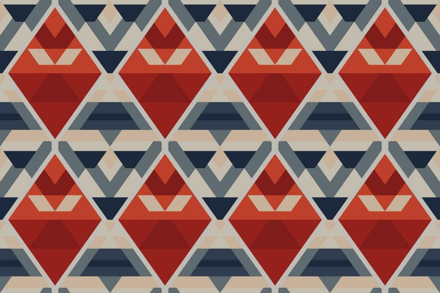 Modern geometric shapes patterns, seamless vector illustration. Pattern designs with modern geometric shapes can be printed as a background image or used for rugs, carpets, or textile fabric.
