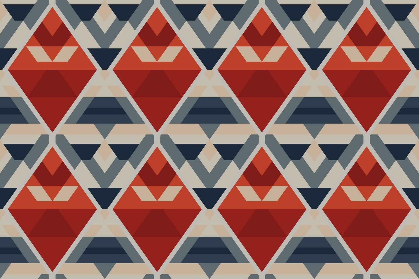 Modern geometric shapes patterns, seamless vector illustration. Pattern designs with modern geometric shapes can be printed as a background image or used for rugs, carpets, or textile fabric.