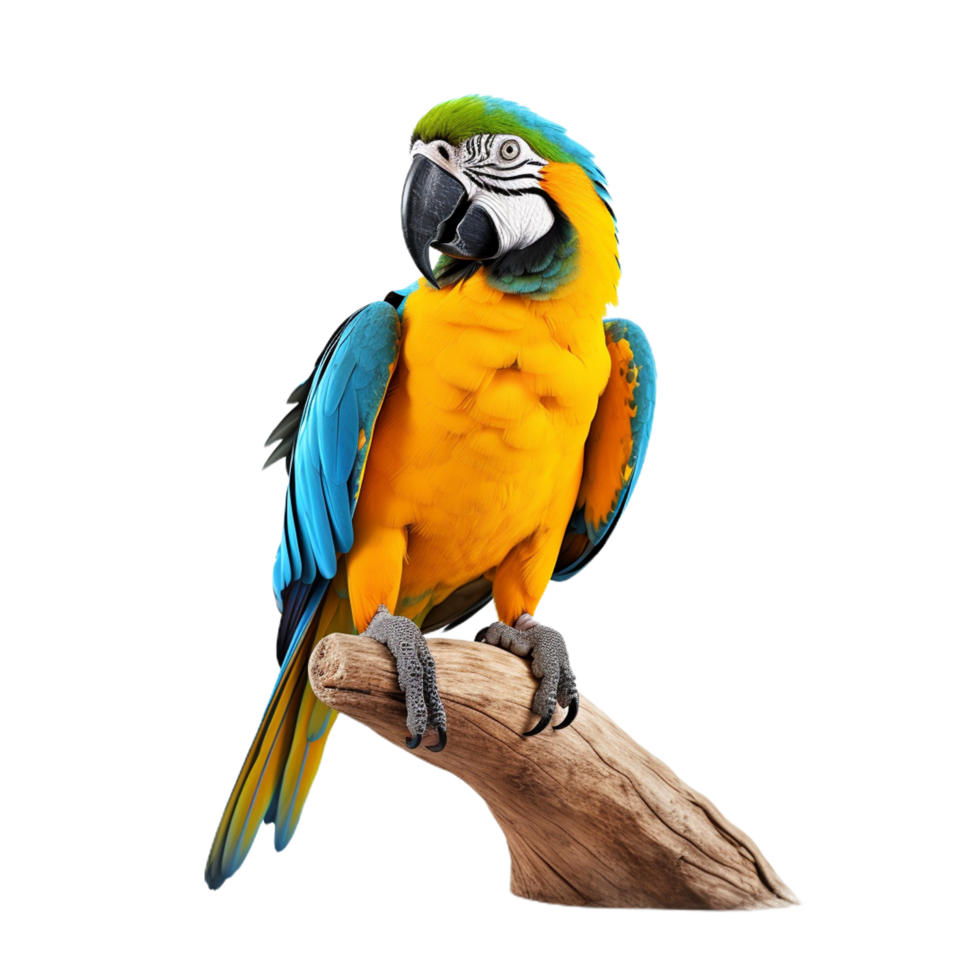 azul y amarillo guacamayo loro. vistoso loro ai generativo png