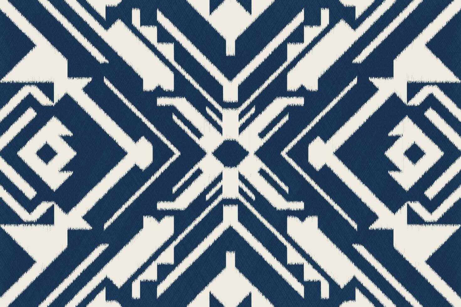 Ikat Pattern, illustration design for texture or fabric print. Indigo pattern, blue background, colorful pattern, diamond pattern. vector