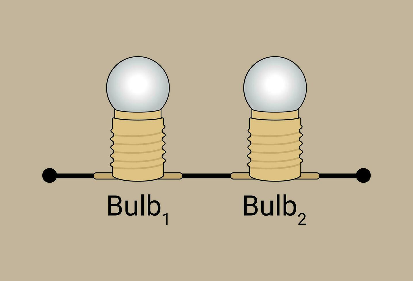 dos bombillas conectado en serie vector