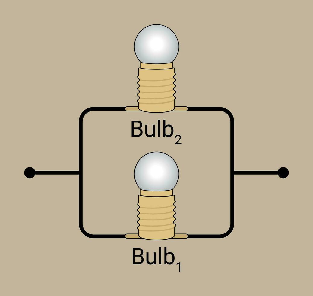 Two Bulbs Connected in Parallel vector