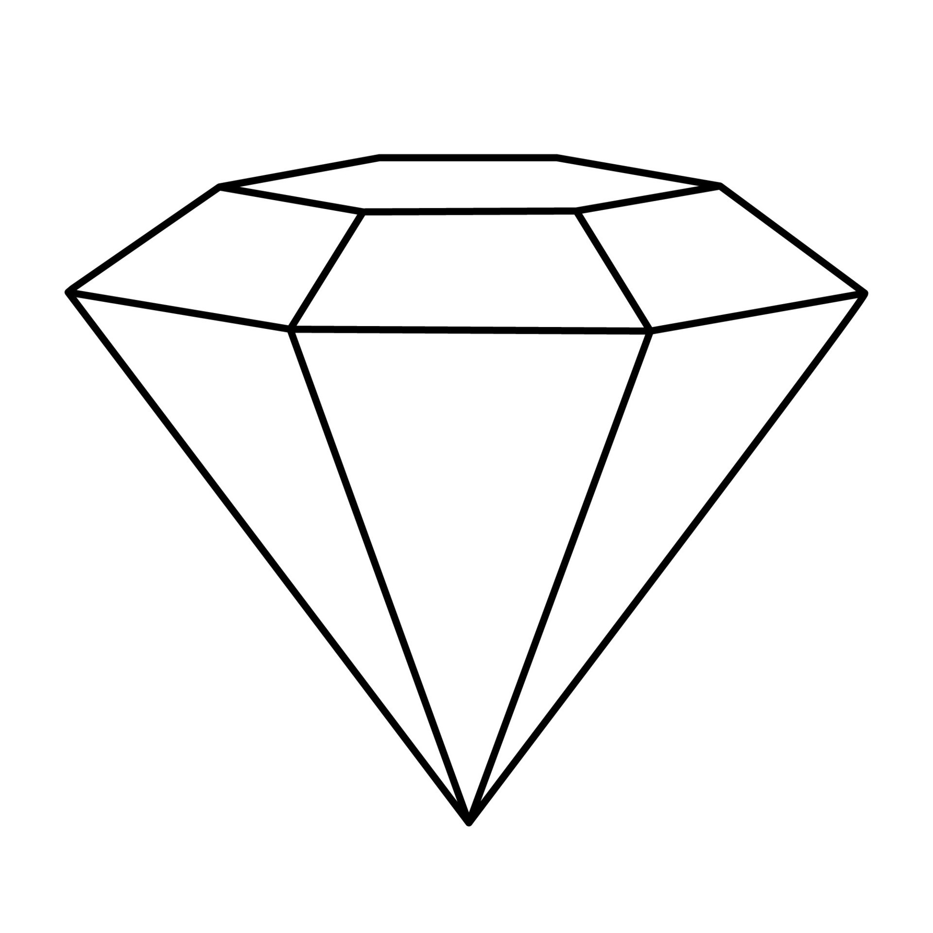 Linear gem. Vector Diamond illustration isolated on white. Outline ...