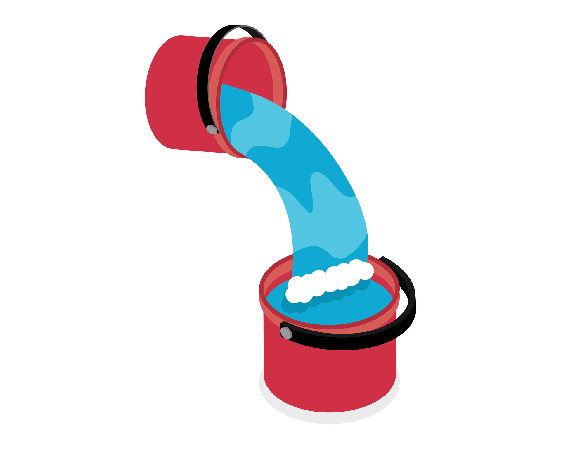 Bucket Pouring Water, Filling a bucket 28176669 Vector Art at Vecteezy