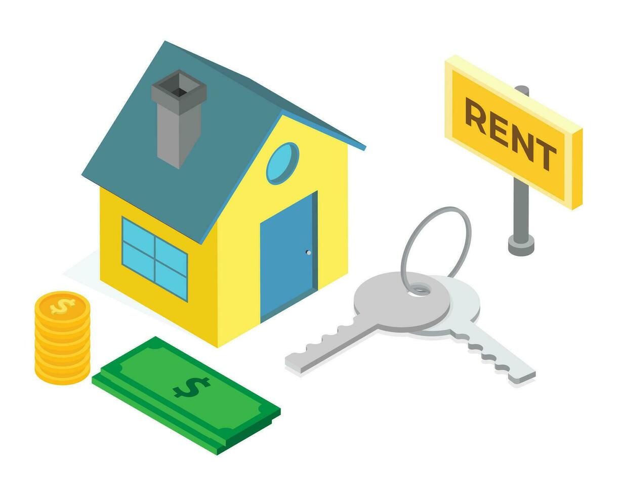 Rent House Icon vector