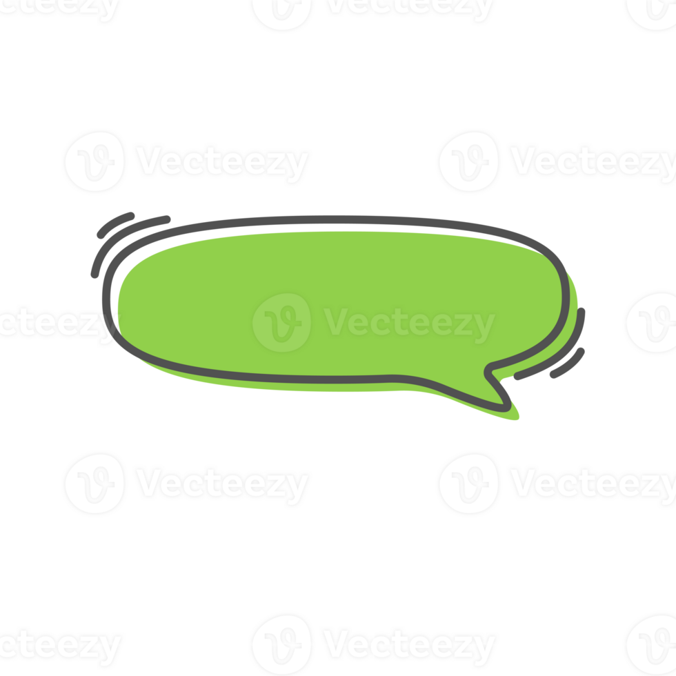 Hand drawn text box. Cute cartoon style talking dialogue. png