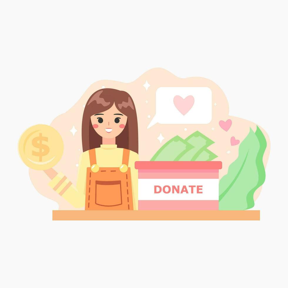 Illustration vector graphic of donation concept