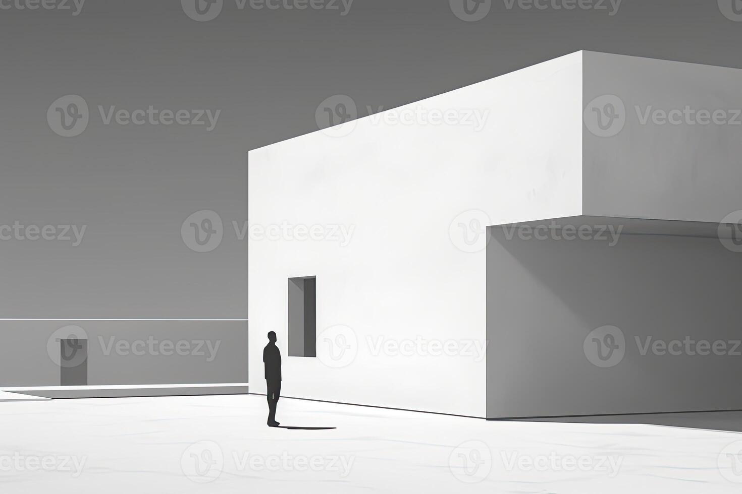 Embrace minimalism and simplicity, using clean lines and sparse elements to convey a sense of calm and clarity in the abstract composition. photo