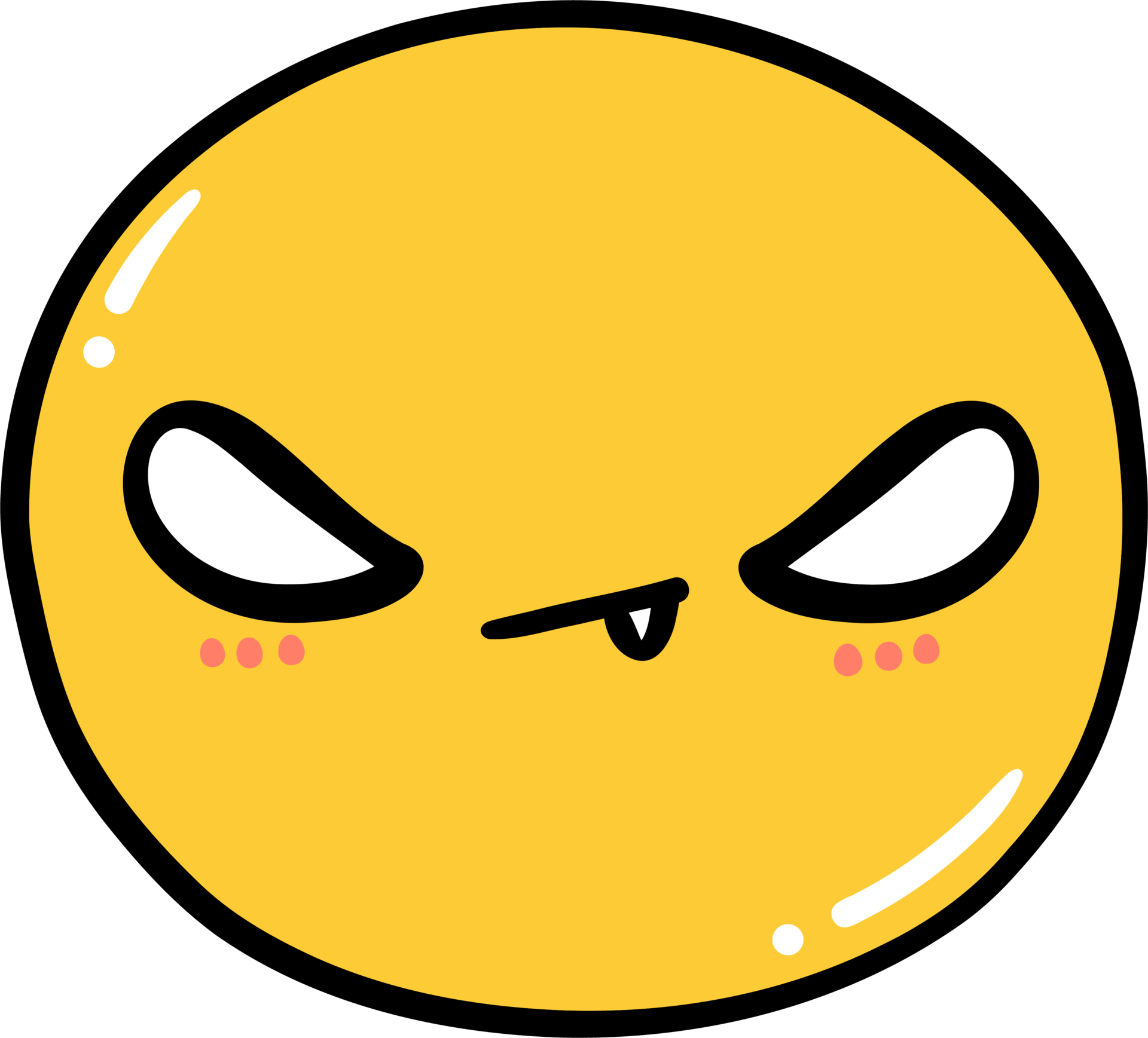 Cute Angry Emoji Kawaii Emoticon Doodle Outline 28177886 Png 