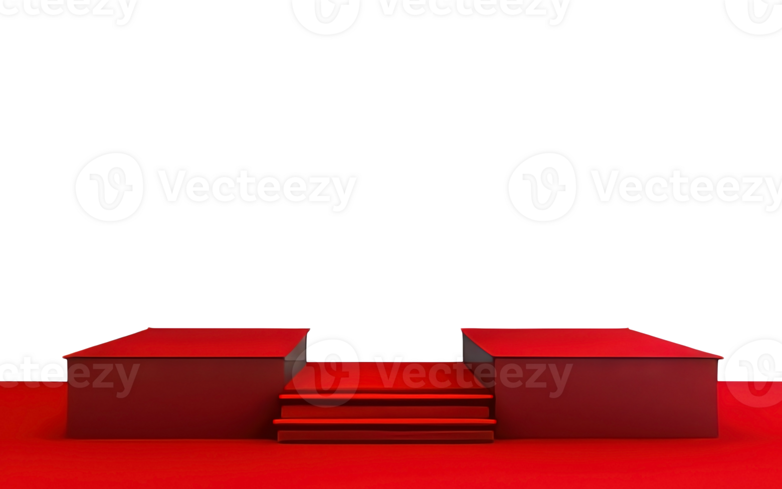 Red podium on transparent background.Generative AI. png