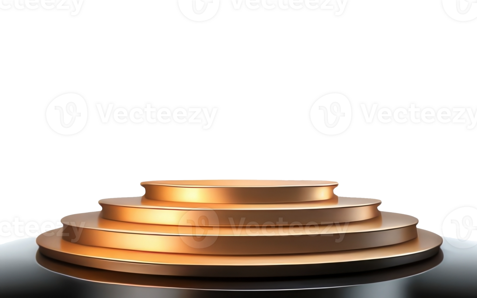 Gold podium on transparent background.Generative AI. png