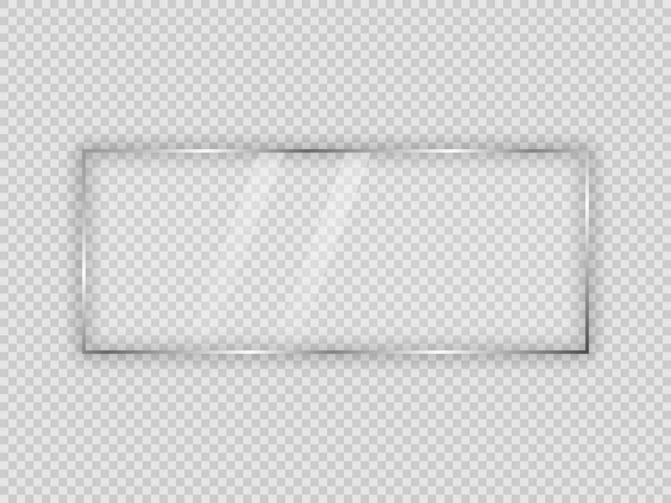 Glass plate in rectangle frame vector
