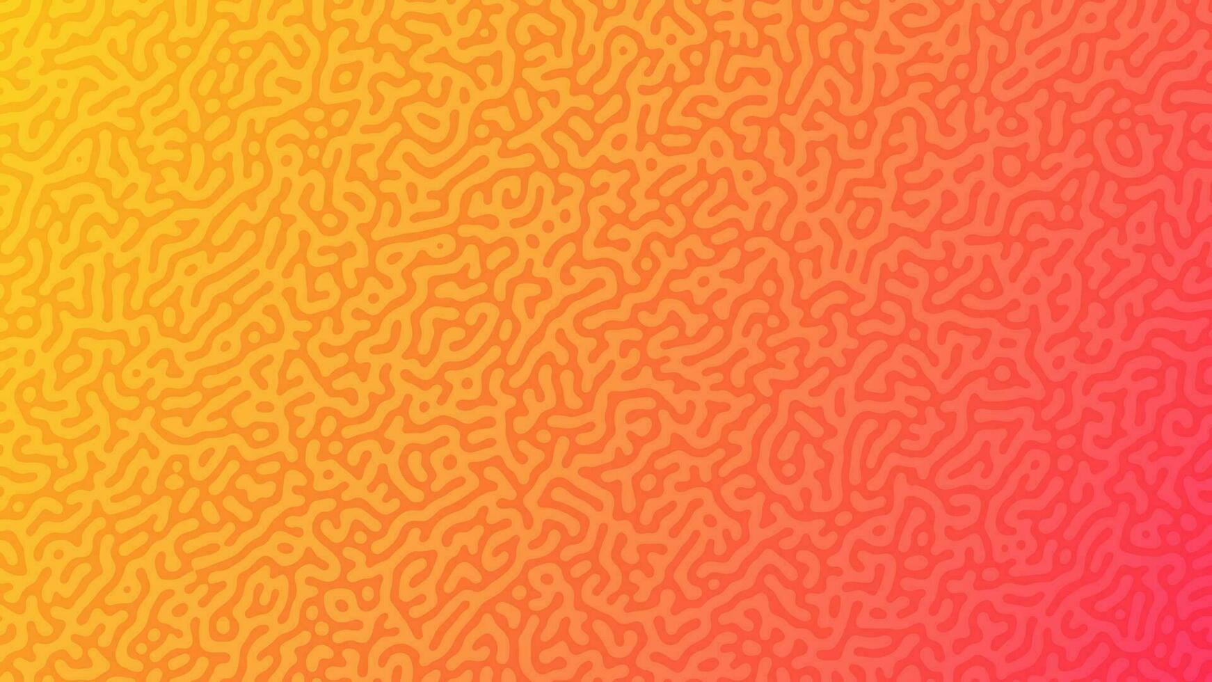 Orange Turing reaction gradient background. Abstract diffusion pattern with chaotic shapes. Vector illustration.