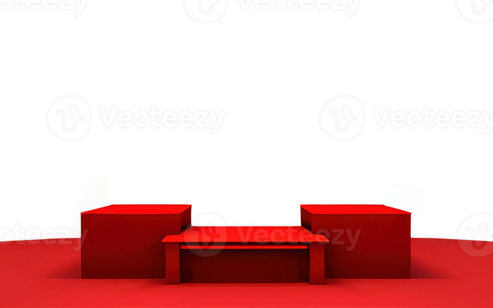 Red podium on transparent background.Generative AI. png