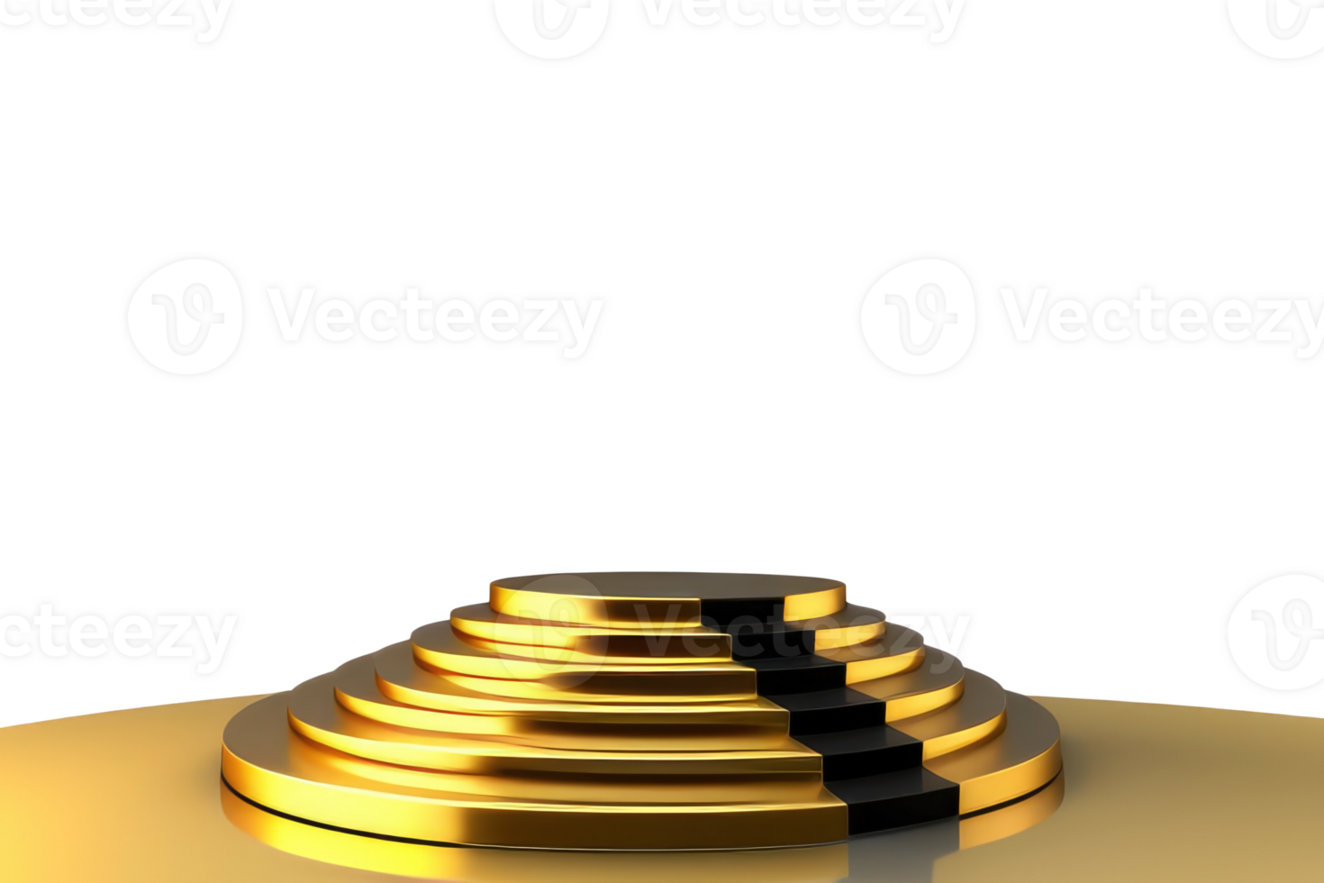 Gold podium on transparent background.Generative AI. png