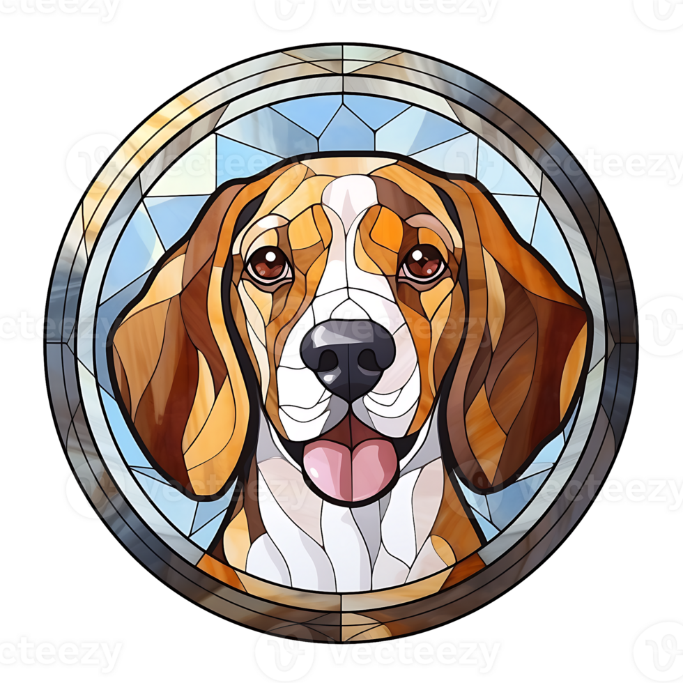 beagle cane vetrate generativo ai. png