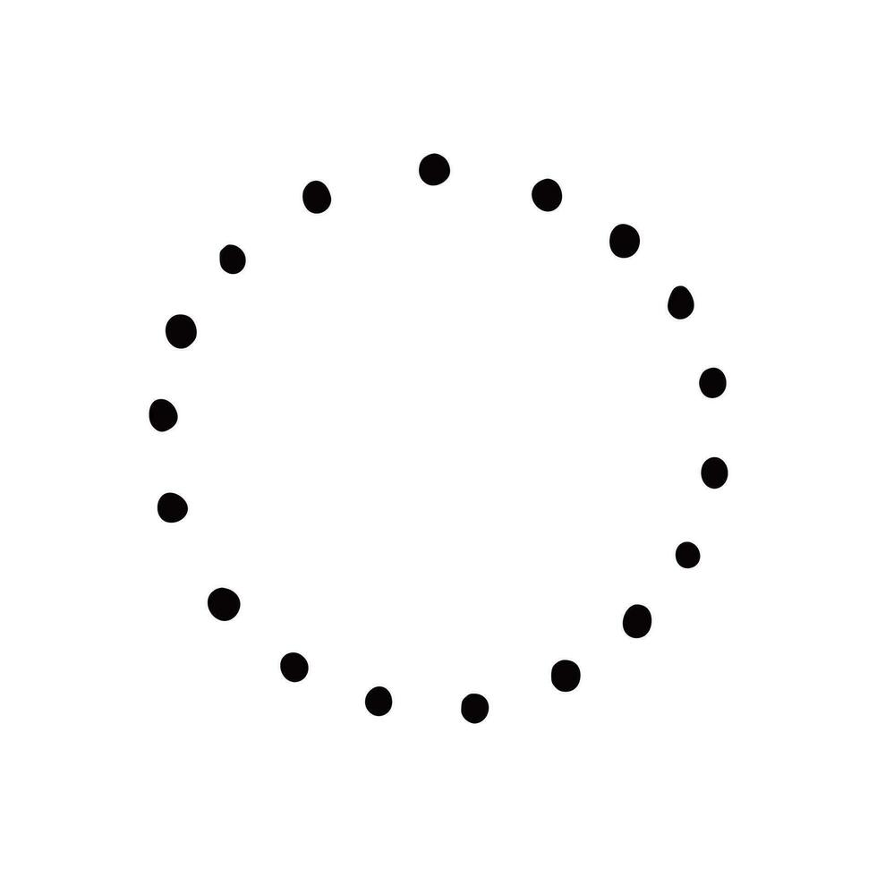 insignia de punto de círculo dibujado a mano. vector