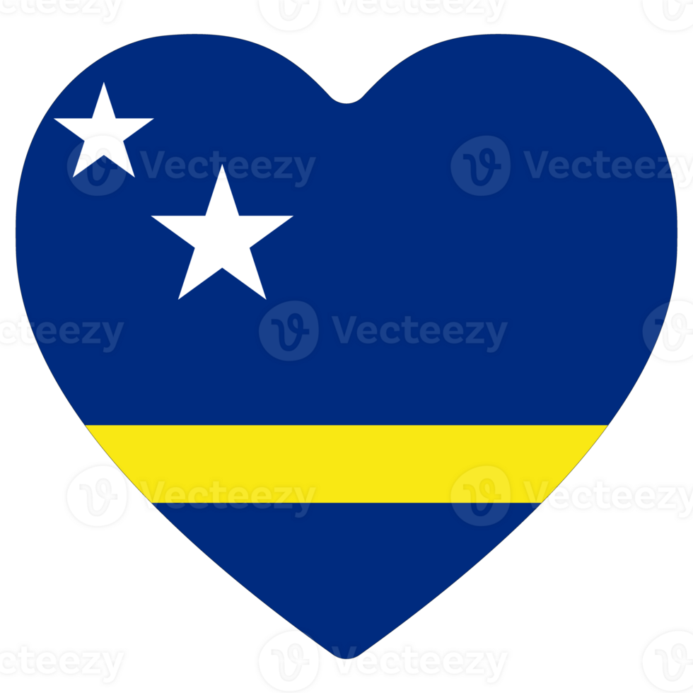 Curacao flag heart shape. Flag of Curacao heart shape png
